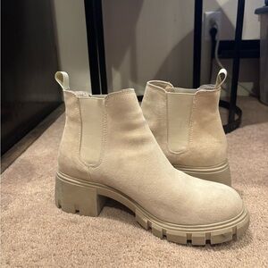 Steve Madden Beige Ankle Booties